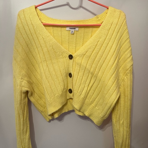 Yellow Cropped Cardigan Sweater from Garage | Color: Yellow | Size: M | Sabrina2421's Closet